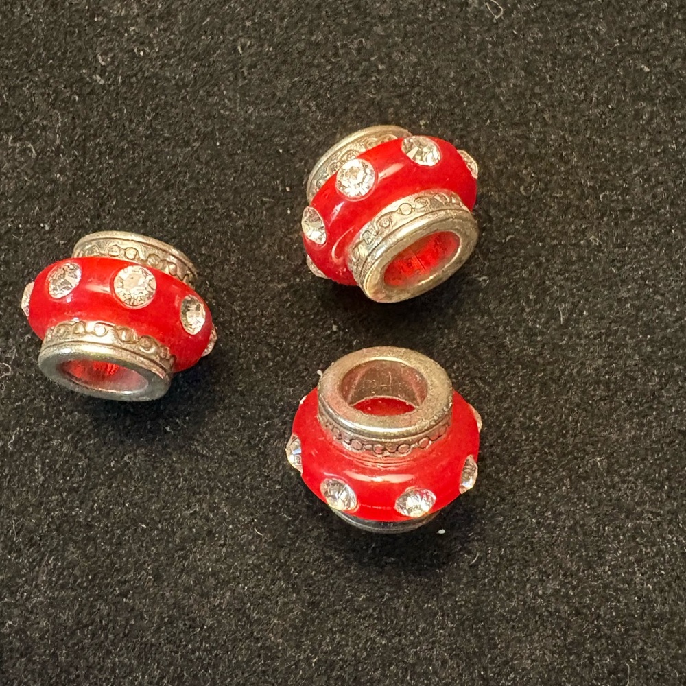 Brighton Red and Silver Beaded Charms - 3 available